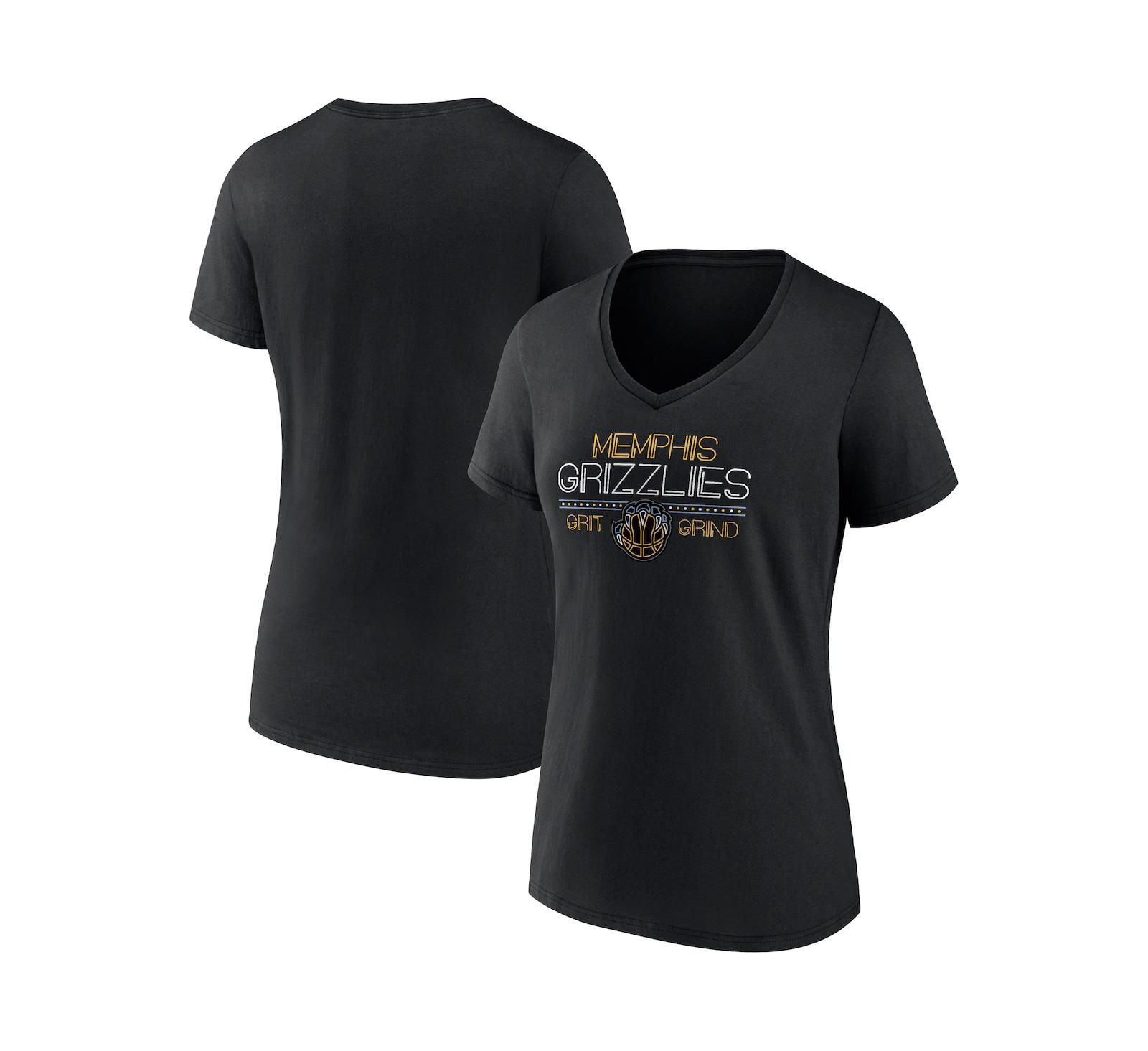 Женская футболка Fanatics Black Memphis Grizzlies Hometown Collection Grit Grind V-Neck