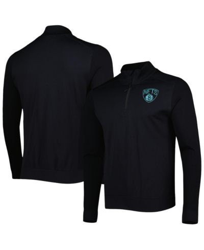 Мужская куртка LevelWear Black Brooklyn Nets Nano Engineered Knit Fabric Quarter-Zip