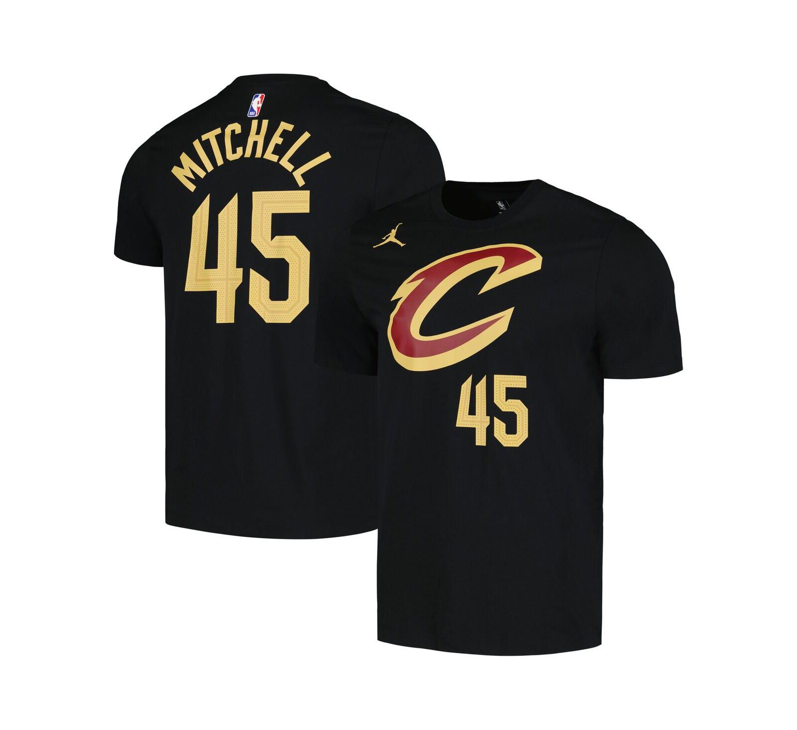 Men's Jordan Donovan Mitchell Black Cleveland Cavaliers 2022/23 Statement Edition Name and Number T-shirt