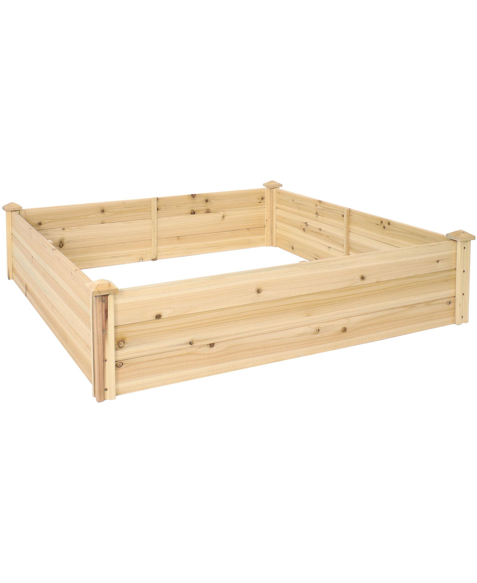 Sunnydaze Decor Outdoor Square Wood Raised Garden Bed для цветов, овощей и зелени