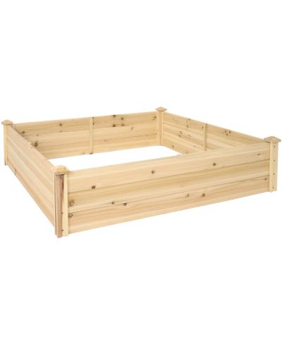 Sunnydaze Decor Outdoor Square Wood Raised Garden Bed для цветов, овощей и зелени