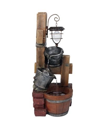 Садовый фонтан Sunnydaze Decor из полирезина с солнечным фонарем, 34"H