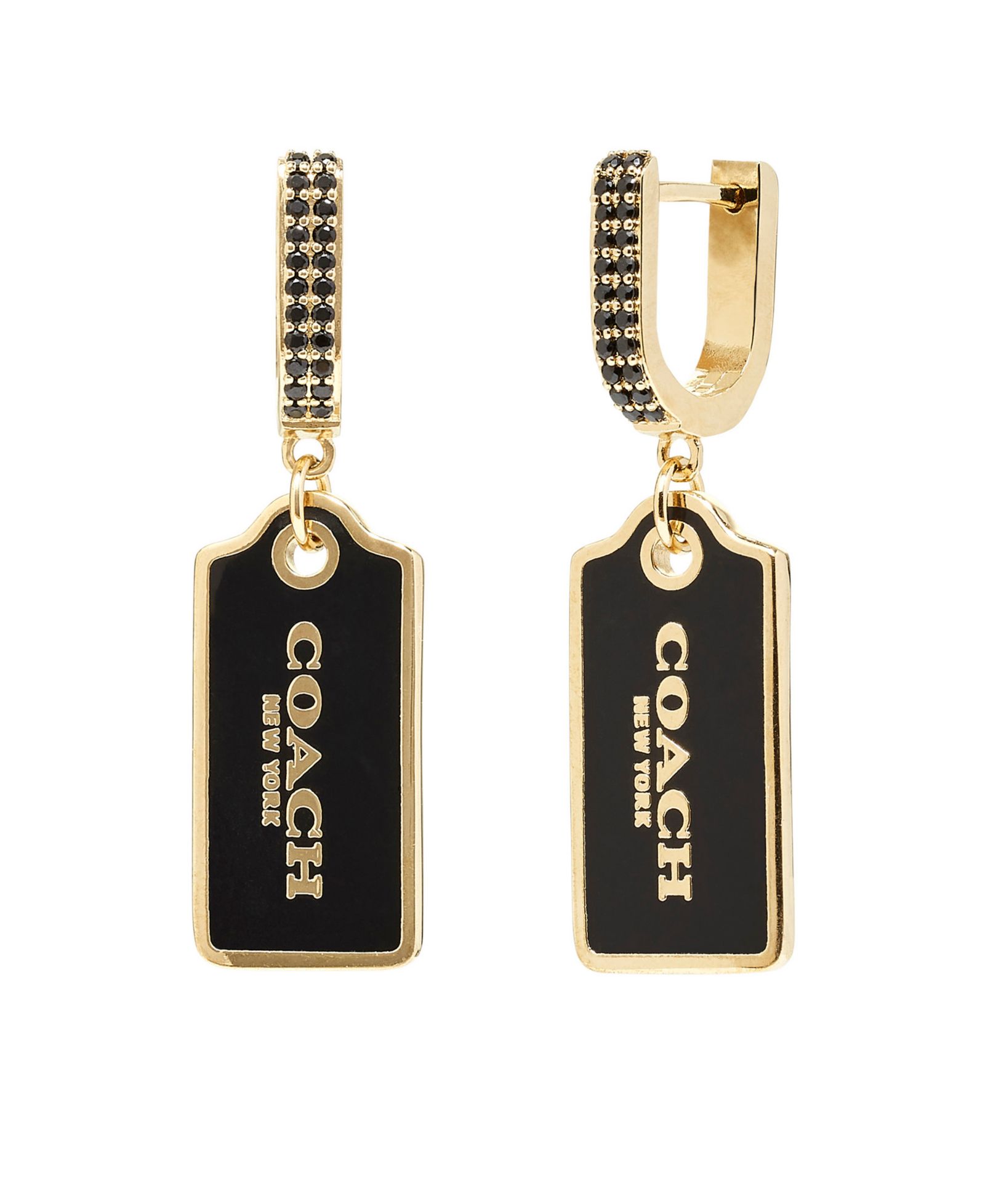 Женские серьги-кольца COACH Signature Hangtag Huggies