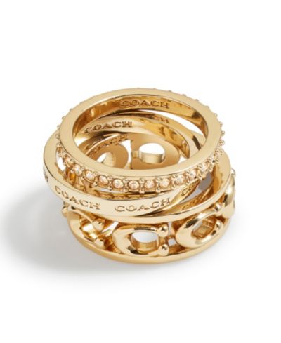 COACH Signature Openwork Ring Set, 3 Pieces
