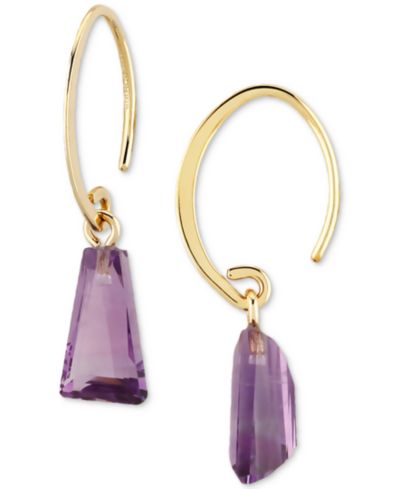 Macy's Серьги-капли Amethyst Trapezoid (3-1/10 ct. t.w.) в золоте 10k