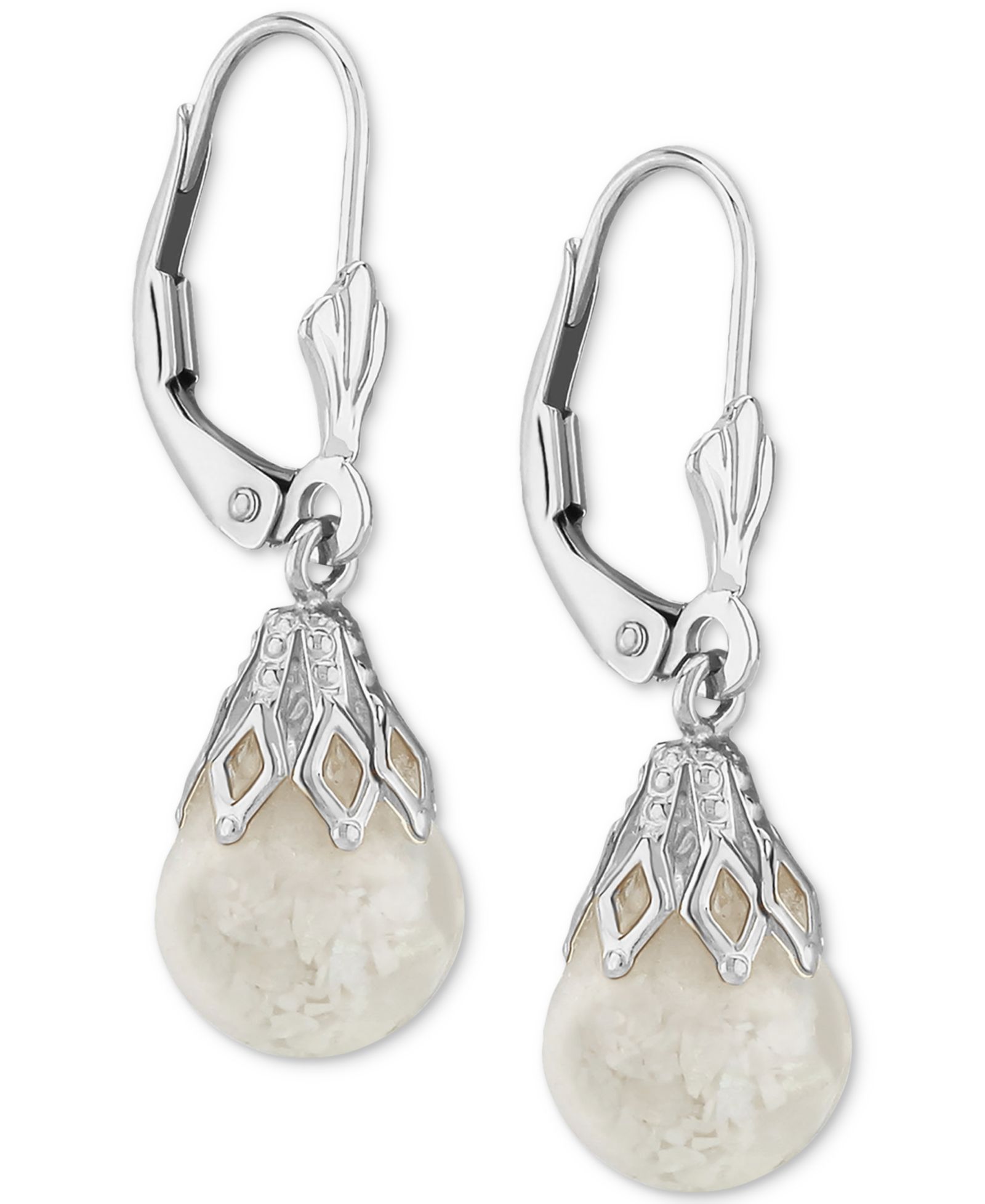 Crushed Opal Leverback Drop Earrings (2-3/4 ct. t.w.) in 14k White Gold