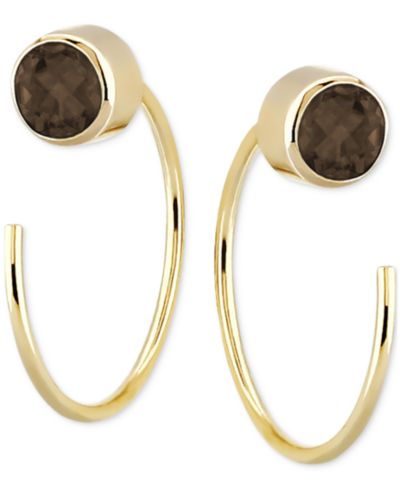 Серьги-протяжки Garnet Bezel Threader 5/8 ct. t.w. в 14k Gold