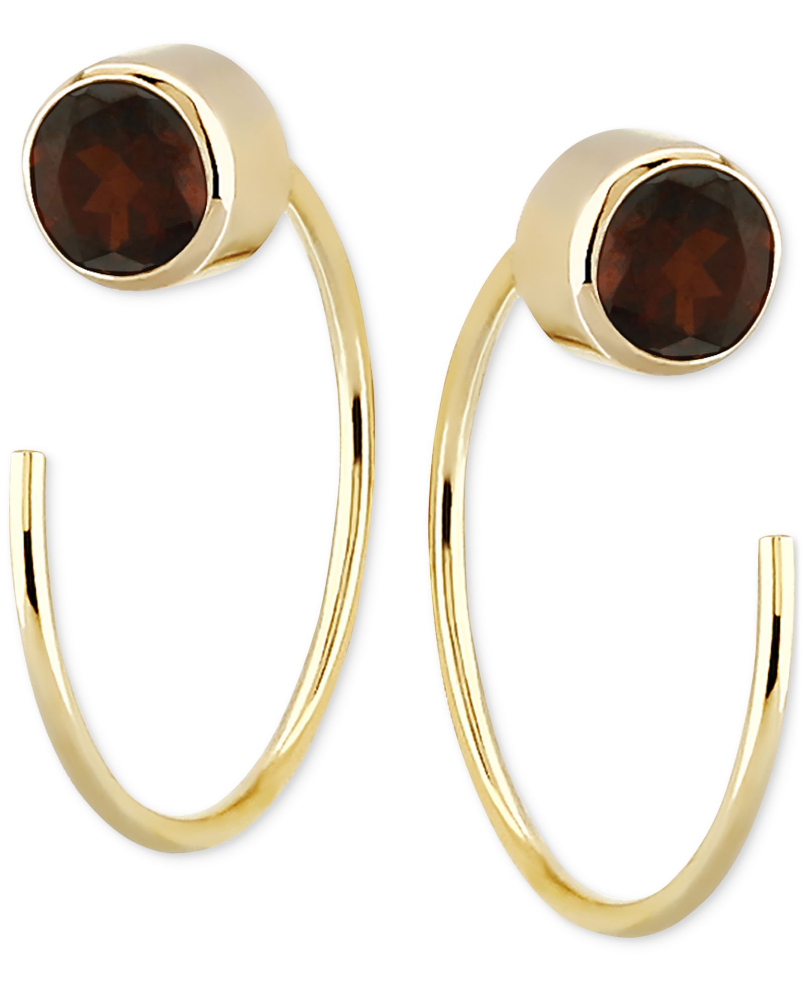 Серьги-протяжки Garnet Bezel Threader 5/8 ct. t.w. в 14k Gold