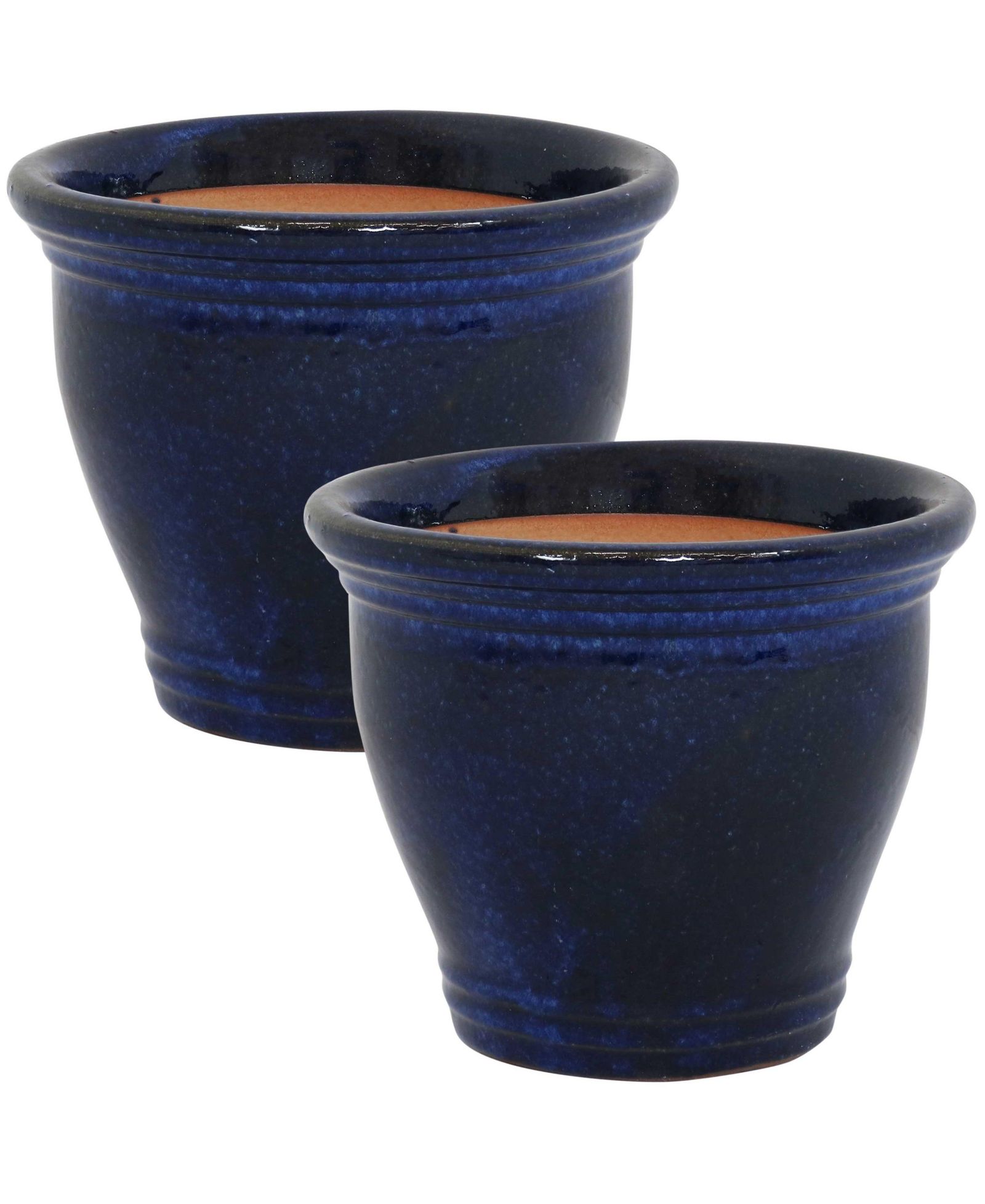 Studio Outdoor/Indoor High-Fired Glazed UV- and Frost-Resistant Ceramic Planters with Drainage Holes