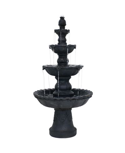 Уличный фонтан Sunnydaze Decor 52"H электрический из стекловолокна и смолы с верхушкой в виде ананаса, 4 яруса