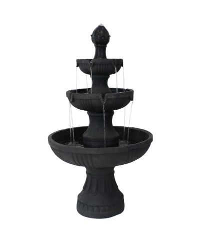 Уличный водный фонтан 43"H Electric Fiberglass and Resin 3-Tier Flower Blossom