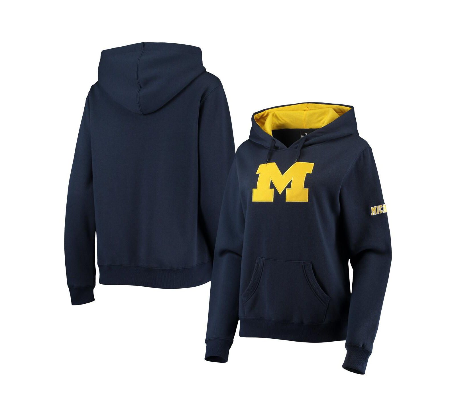 Colosseum женское темно-синее худи Michigan Wolverines с большим логотипом команды