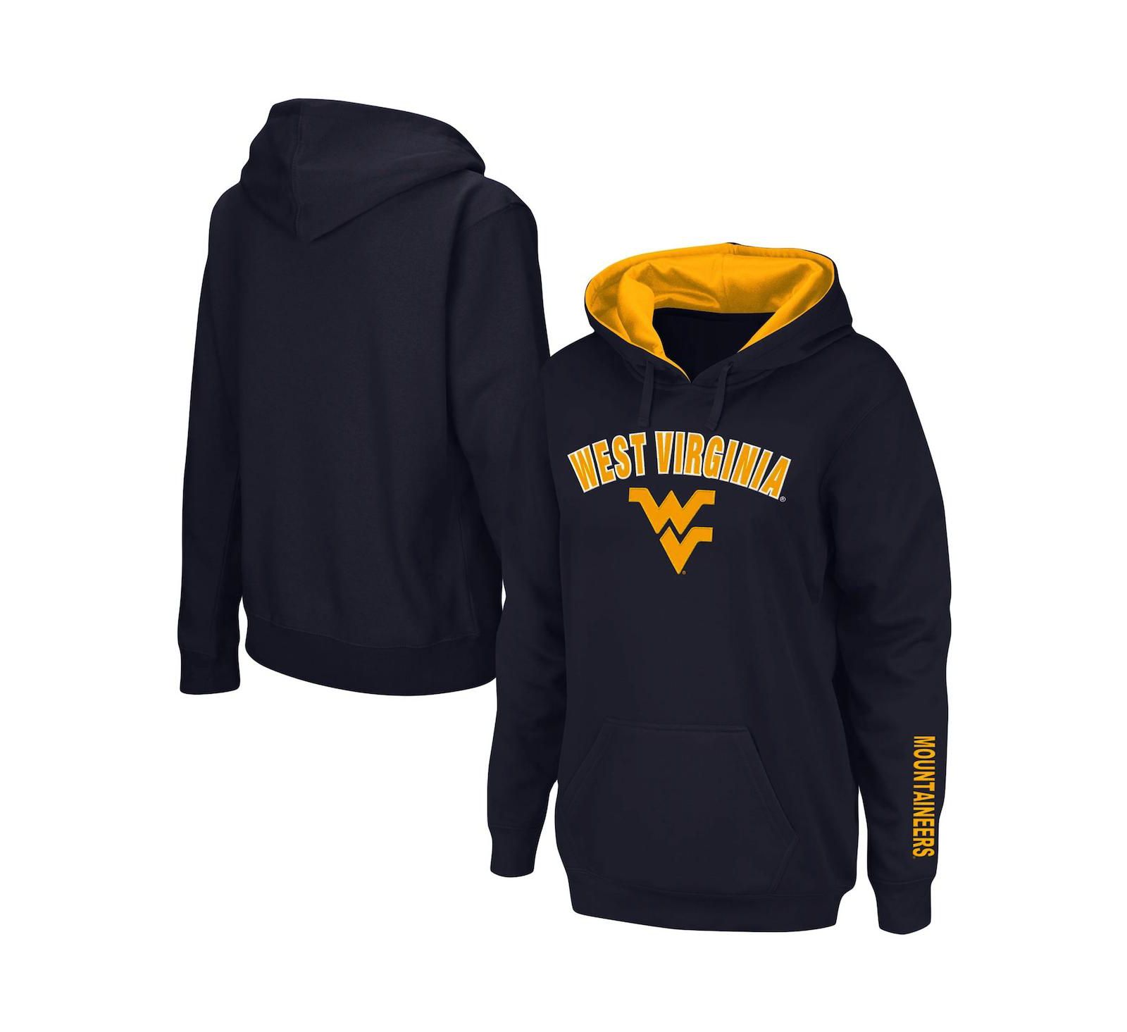 Colosseum Женское худи pullover West Virginia Mountaineers, темно-синее