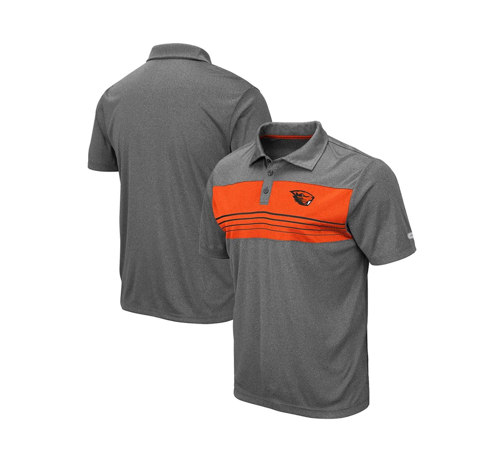 Men's Colosseum Heathered Charcoal Oregon State Beavers Smithers Polo Shirt