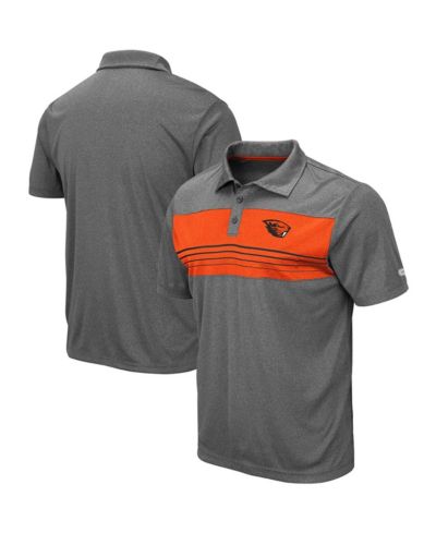 Поло-рубашка Colosseum Men's Heathered Charcoal Oregon State Beavers Smithers