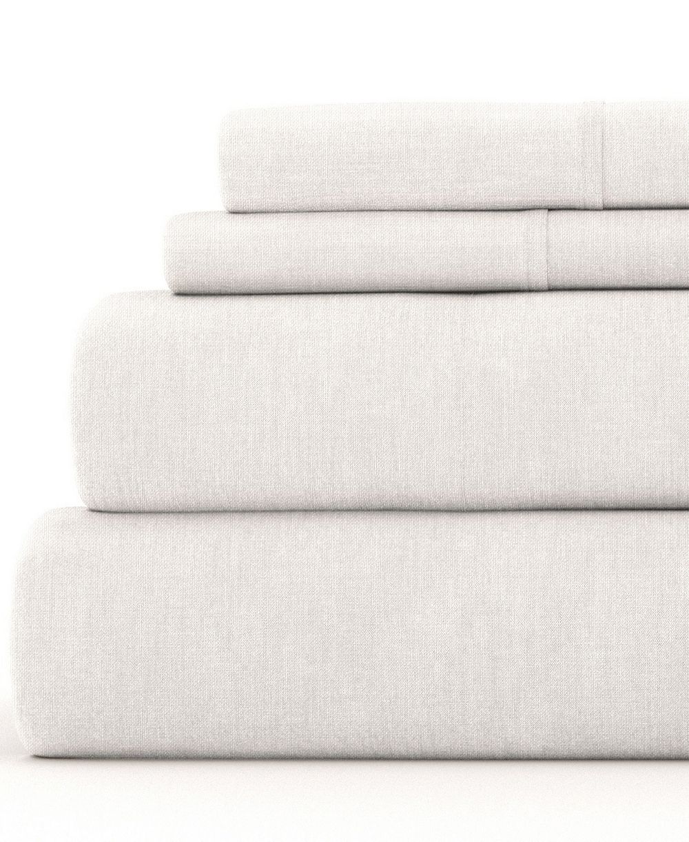 ienjoy Home 300 Thread Count Linen Rayon From Bamboo Blend Deep Pocket 4-Pc. Sheet Set, California King