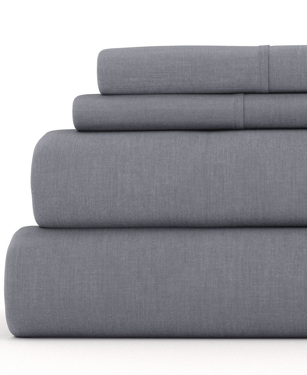 ienjoy Home 300 Thread Count Linen Rayon From Bamboo Blend Deep Pocket 3-Pc. Sheet Set, Twin