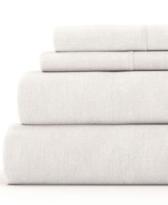 ienjoy Home 300 Thread Count Linen Rayon From Bamboo Blend Deep Pocket 4-Pc. Sheet Set, King
