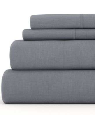 ienjoy Home 300 Thread Count Linen Rayon From Bamboo Blend Deep Pocket 4-Pc. Sheet Set, Queen