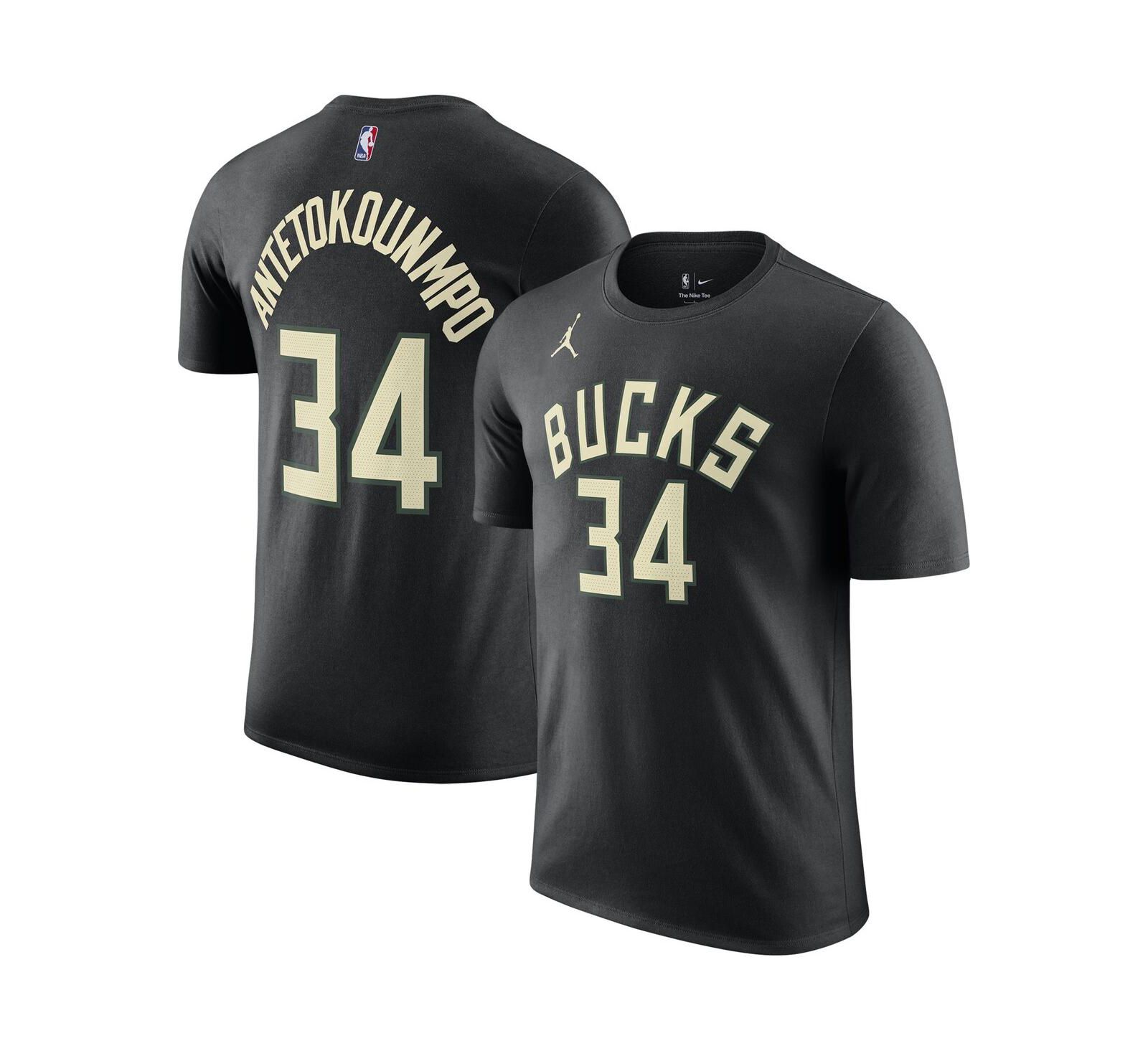 Мужская футболка Jordan Giannis Antetokounmpo Black Milwaukee Bucks 2022/23 Statement Edition