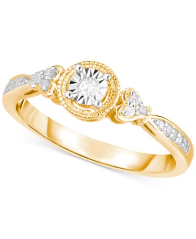 Кольцо Diamond Promise (1/10 ct. t.w.) из стерлингового серебра с золотым напылением 14k