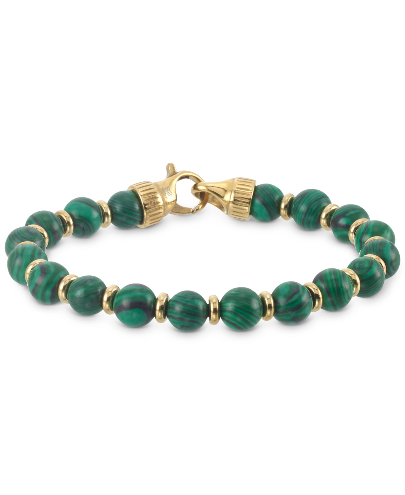 Браслет LEGACY for MEN by Simone I. Smith Malachite Bead Stretch в 14k Gold-Tone