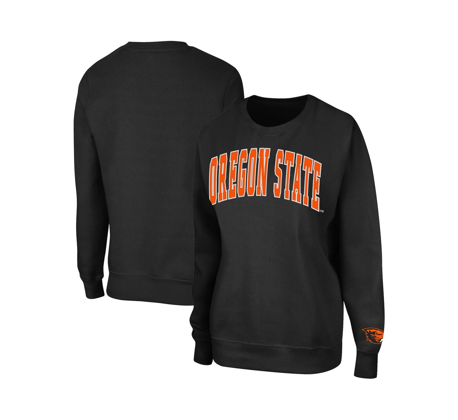Women's Colosseum Black Oregon State Beavers Campanile Pullover Sweatshirt