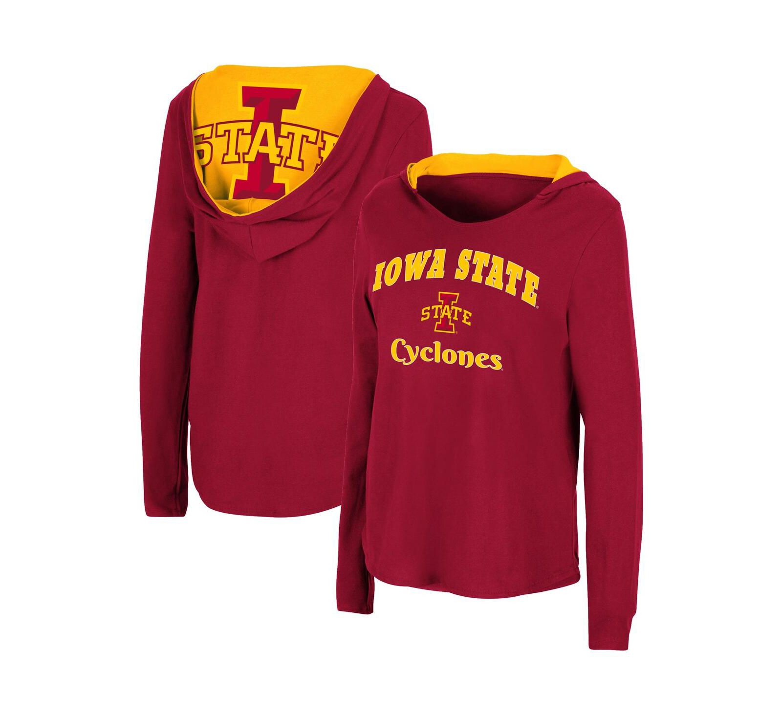 Женский свитшот Colosseum Cardinal Iowa State Cyclones Catalina Hoodie Long Sleeve T-shirt