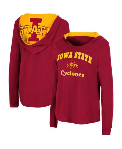 Женский свитшот Colosseum Cardinal Iowa State Cyclones Catalina Hoodie Long Sleeve T-shirt