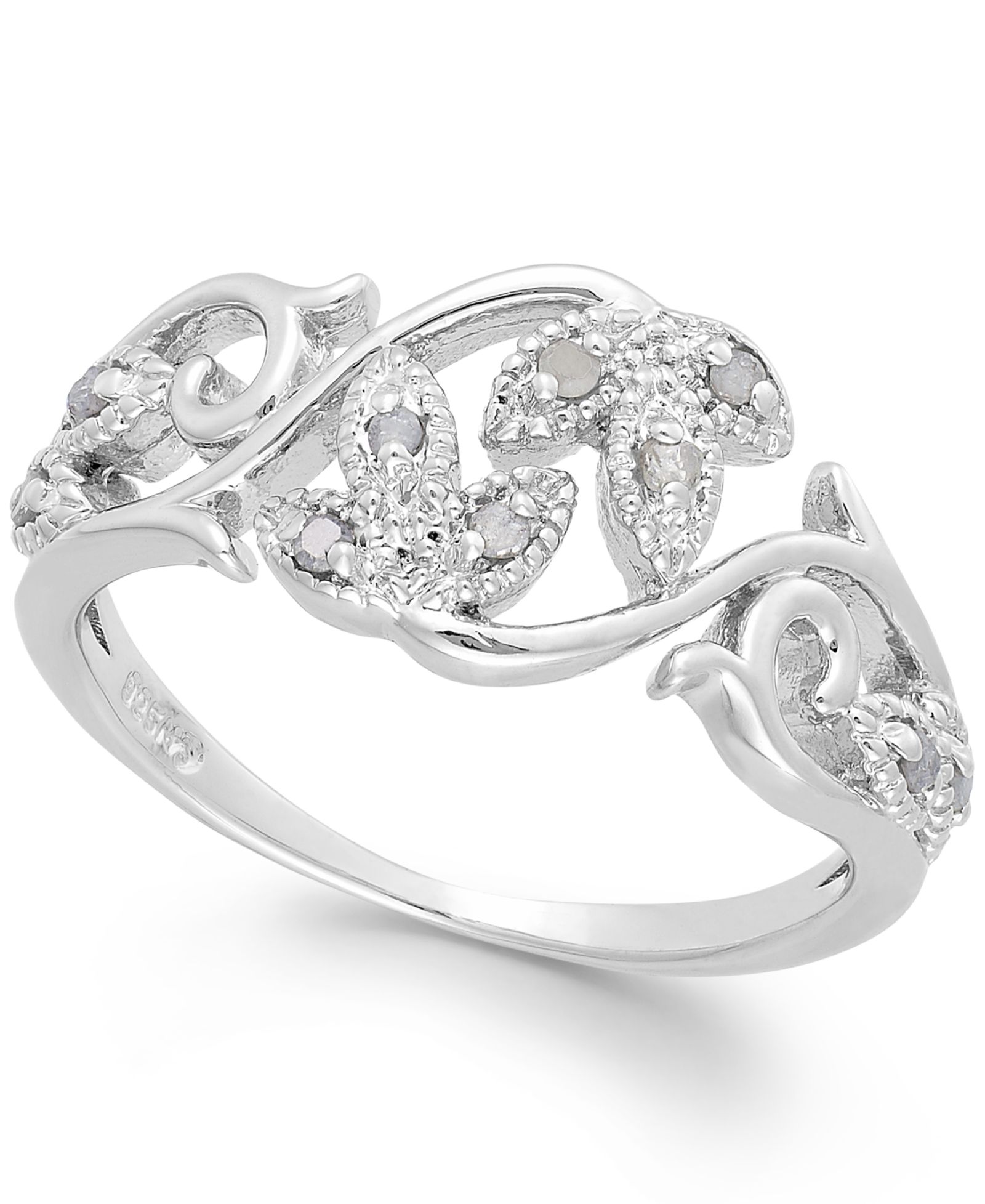 Кольцо Diamond Vine в Sterling Silver (1/10 ct. t.w.)