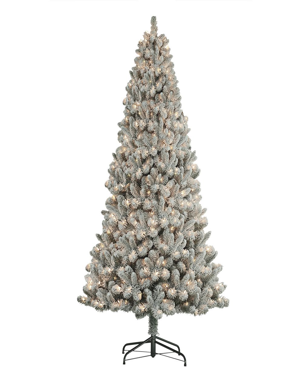 Puleo 7.5ft Flocked Vancouver Pine Artificial Christmas Tree