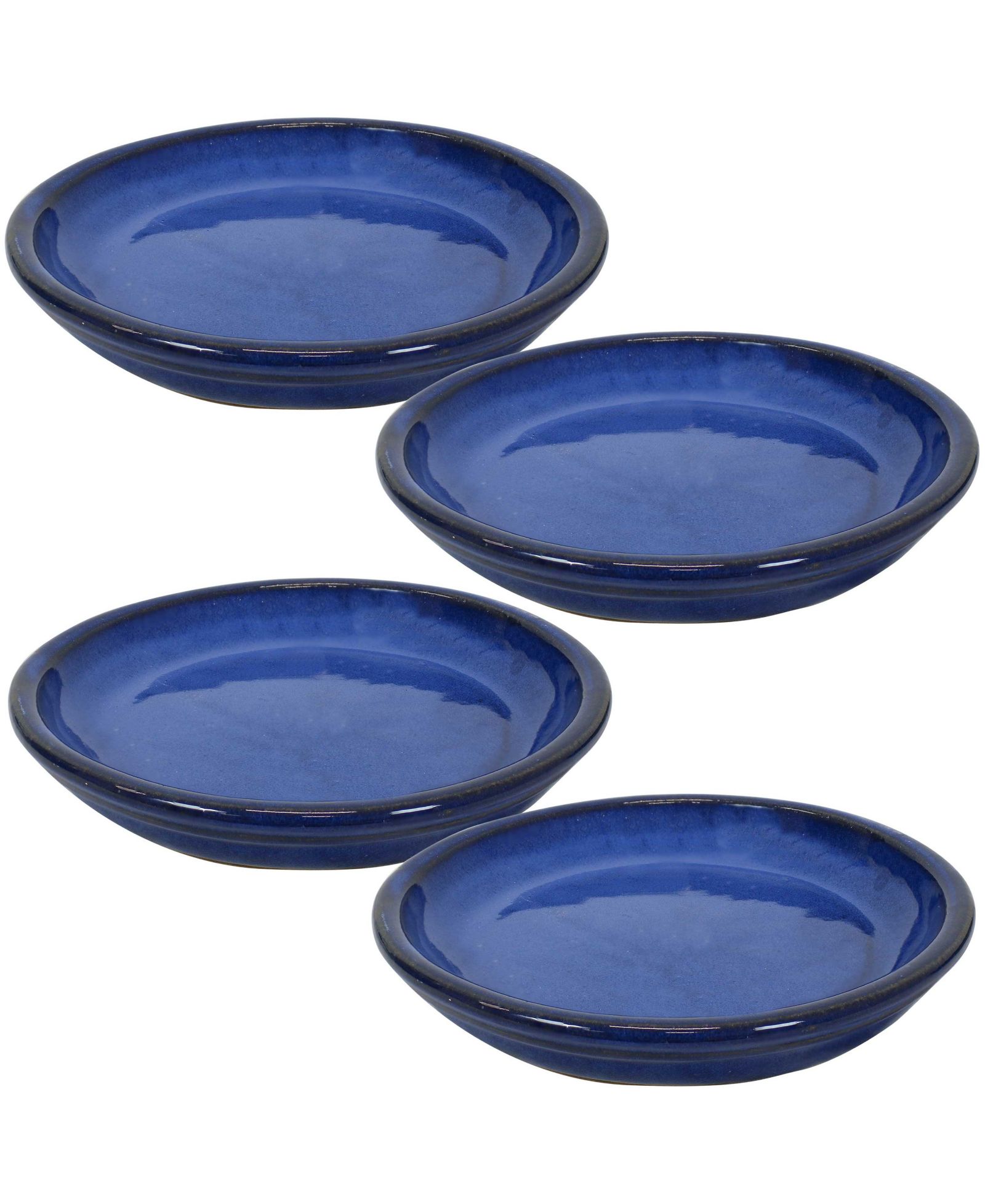 Outdoor/Indoor High-Fired Glazed UV- and Frost-Resistant Ceramic Flower Pot Planter Saucers - Imperial Blue