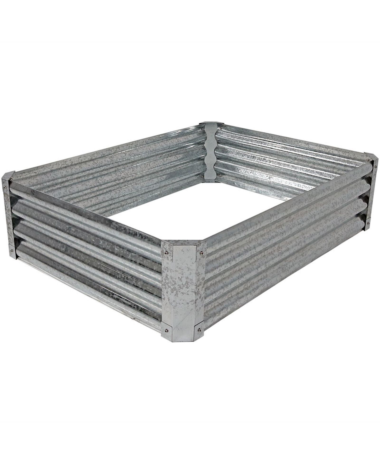 Outdoor Lawn and Garden Galvanized Steel Rectangle Raised Vegetable Garden or Flower Bed Planter Kit - 22" - Silver