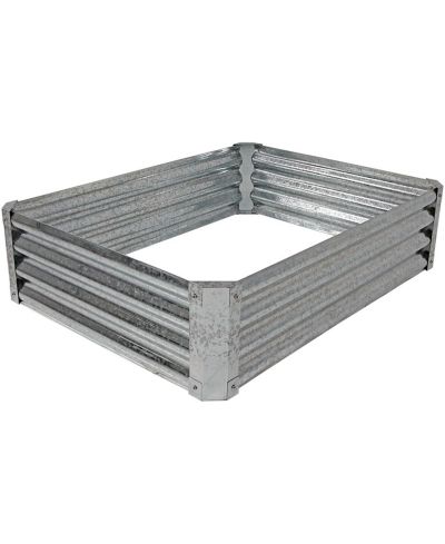 Комплект для выращивания овощей и цветов Sunnydaze Decor Galvanized Steel Rectangle Raised Garden Kit - 22" - Silver