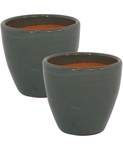 Керамические кашпо Sunnydaze Decor Resort High-Fired Outdoor/Indoor Glazed UV and Frost-Resistant 2-Pack с дренажными отверстиями