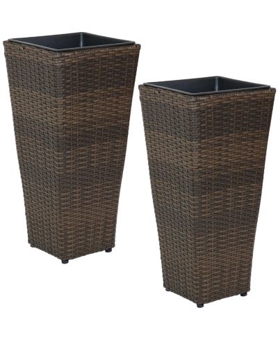 Декоративные кашпо Sunnydaze Decor Polyrattan 2 шт.