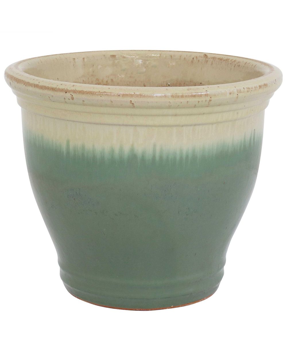 Sunnydaze Decor UV- and Frost-Resistant Ceramic Flower Pot Planter with Drainage Holes