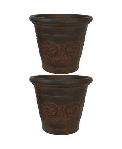 Weather-Resistant Double-Walled Arabella Outdoor Flower Pot Planter - 16"