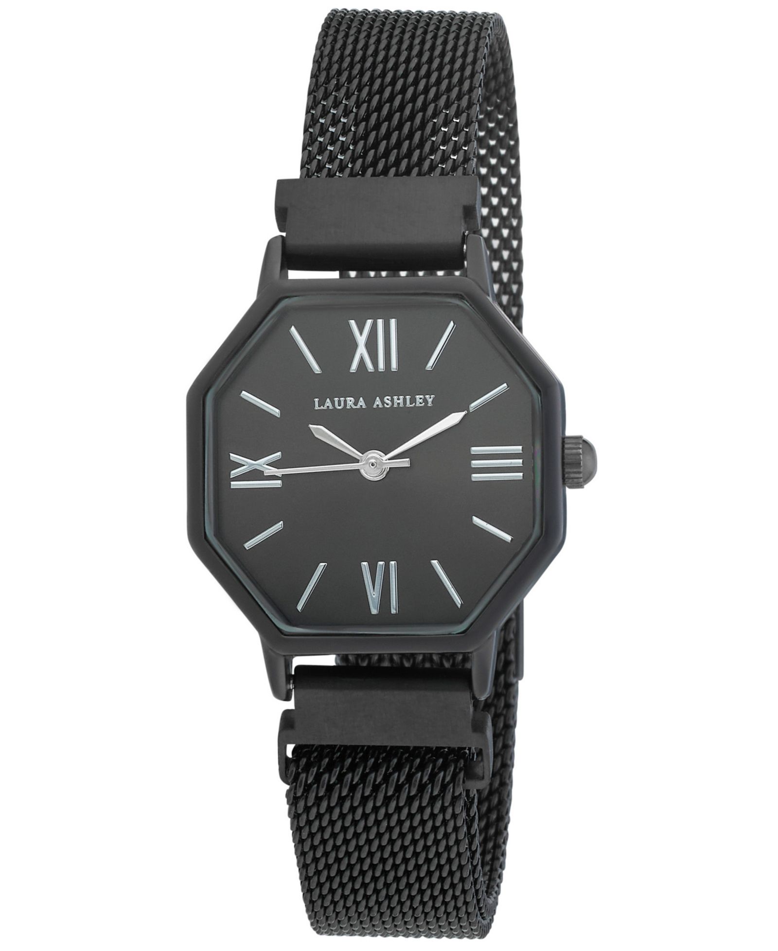 Женские наручные часы Laura Ashley Octagon Black Alloy Mesh Bracelet 25mm