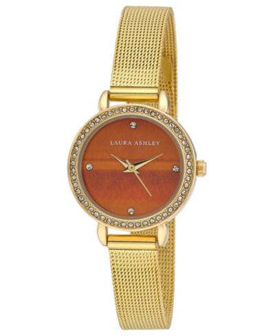 Женские наручные часы Laura Ashley Gemstone Gold-Tone Alloy 26mm