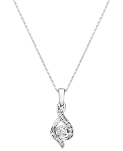 Подвеска-кулон Diamond Teardrop 18" в белом, желтом или розовом золоте 14k (1/8 ct. t.w.)