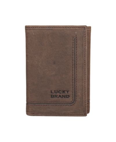 Lucky Brand Мужской кожаный кошелек trifold с гравировкой