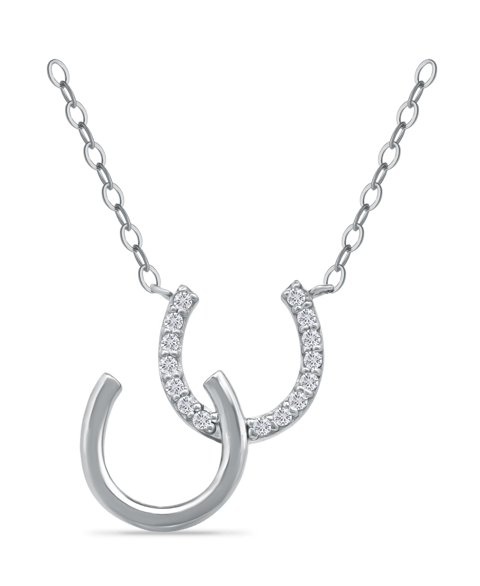 Giani Bernini ожерелье Double Horseshoe из полированного кубического циркония в стерлинговом серебре