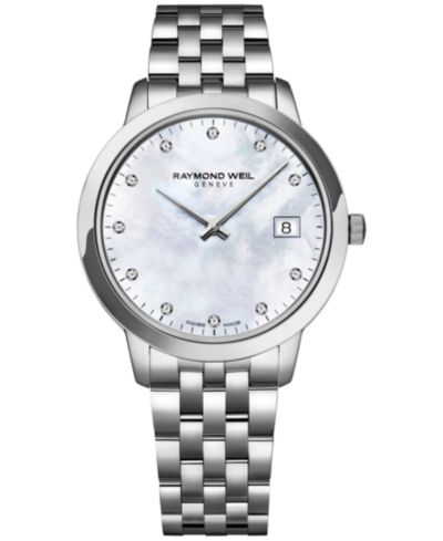 Raymond Weil Женские швейцарские наручные часы Toccata с бриллиантами, нержавеющая сталь, браслет 34мм