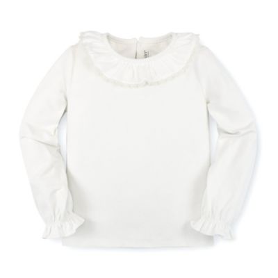 Hope & Henry Baby Girls Hope and Henry Long Sleeve Ruffle Neck Knit Top