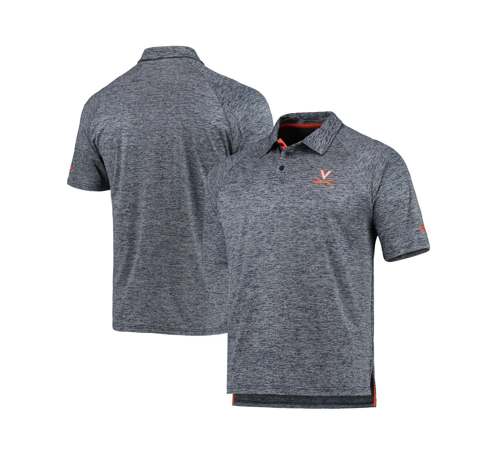 Men's Colosseum Heathered Navy Virginia Cavaliers Down Swing Raglan Team Polo Shirt