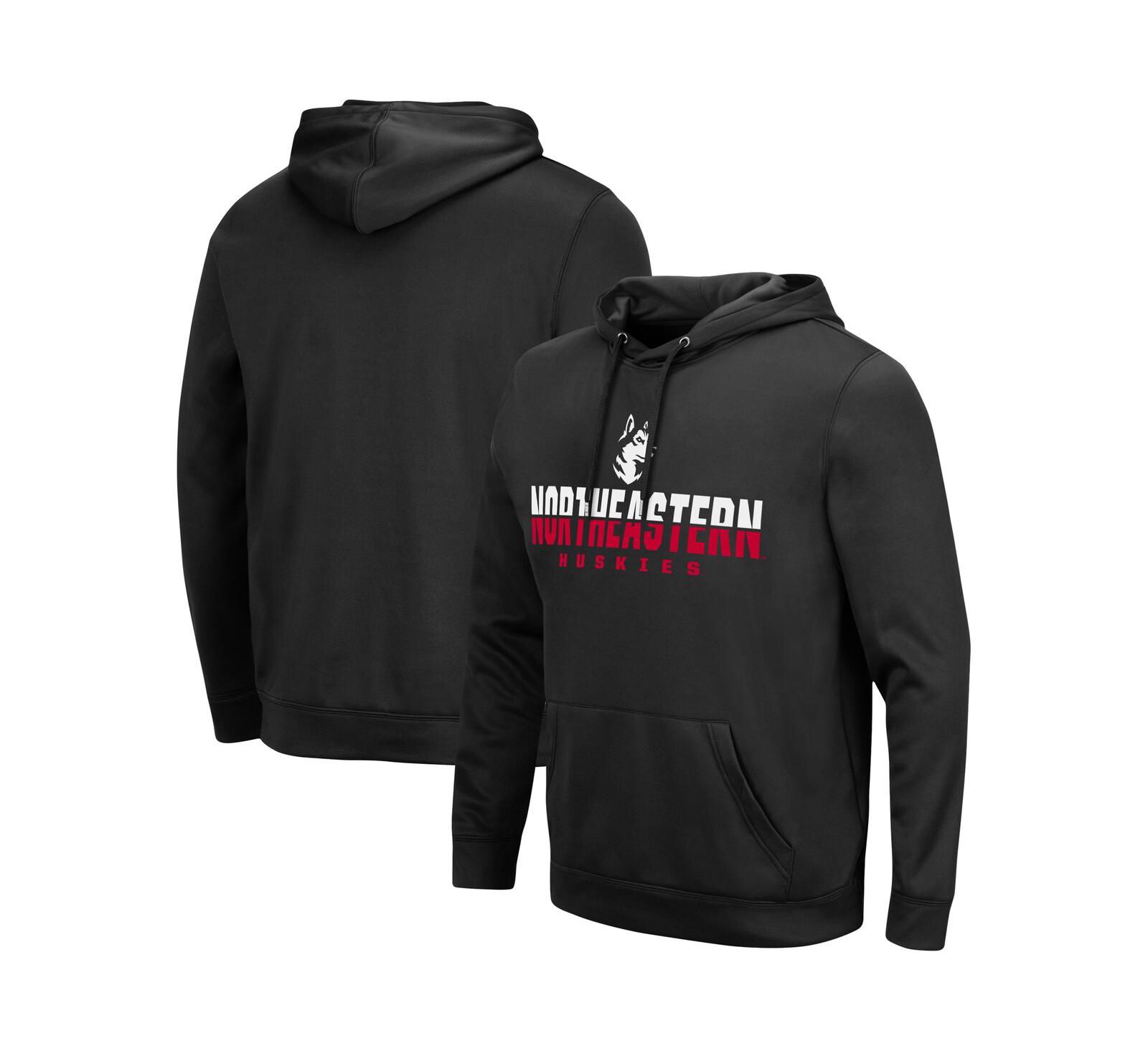 Men's Colosseum Black Northeastern Huskies Lantern Pullover Hoodie