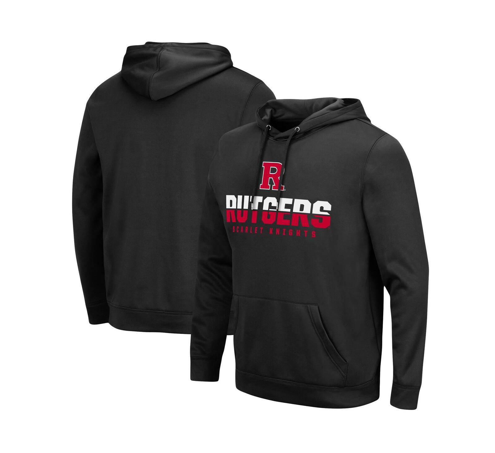 Men's Colosseum Black Rutgers Scarlet Knights Lantern Pullover Hoodie