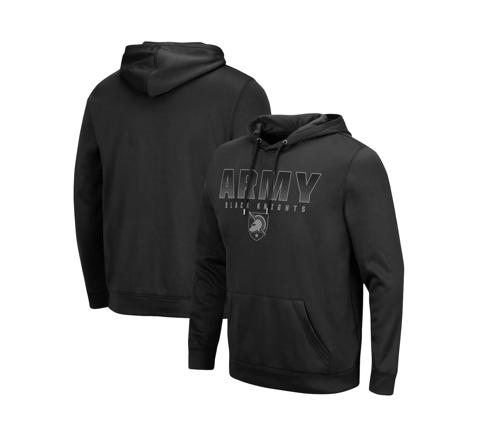 Men's Colosseum Black Army Black Knights Blackout 3.0 Pullover Hoodie