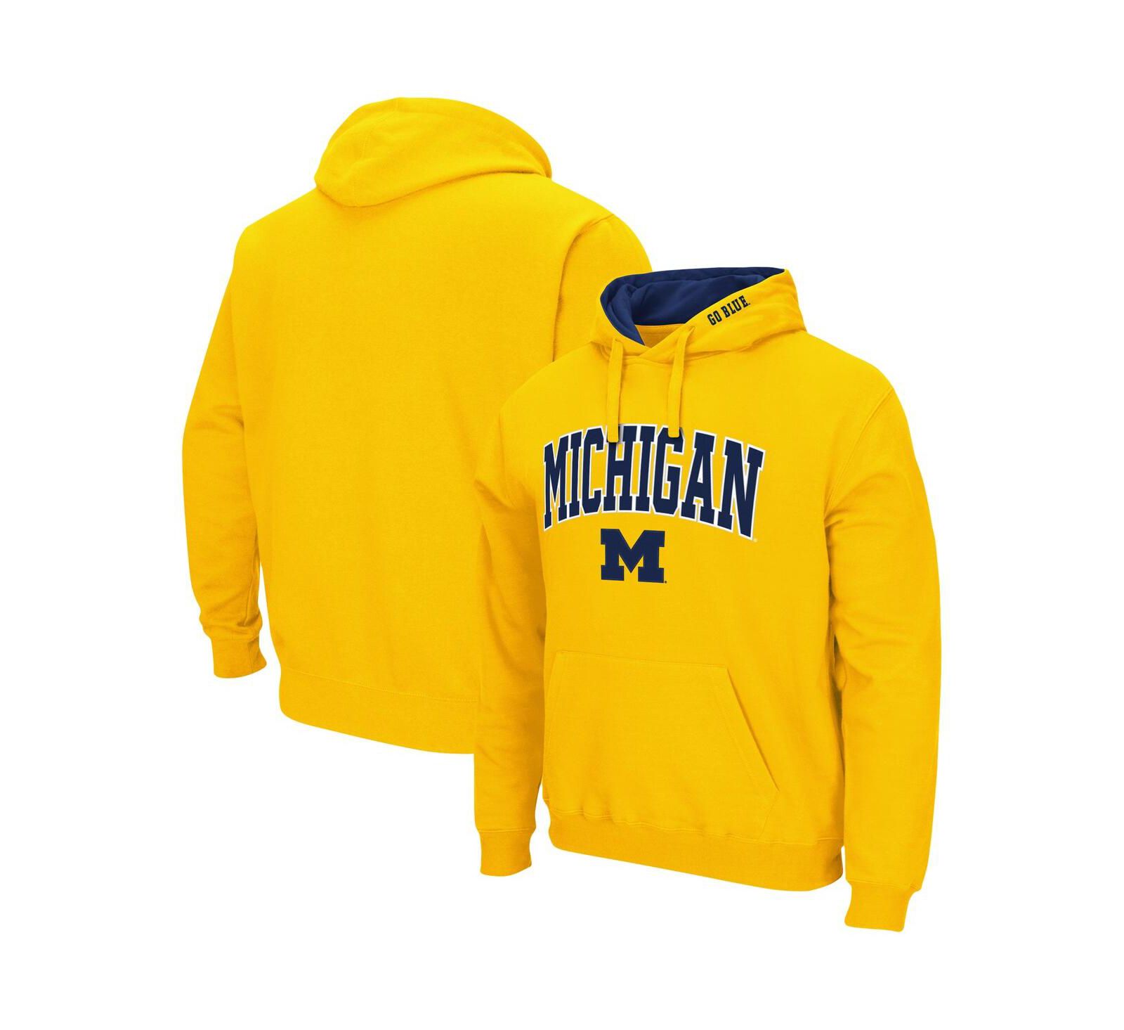 Мужское худи Colosseum Maize Michigan Wolverines Arch & Logo 3.0